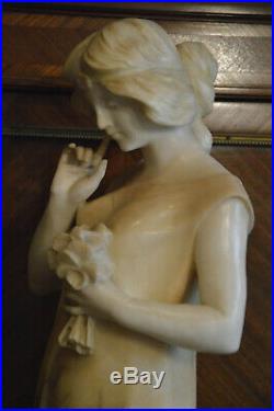 Sculpture en albâtre signée Dante Zoi époque Art nouveau