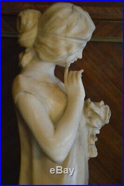 Sculpture en albâtre signée Dante Zoi époque Art nouveau