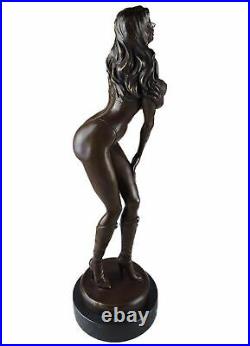 Sculpture en bronze statue érotique femme nue fille art érotique style antique H