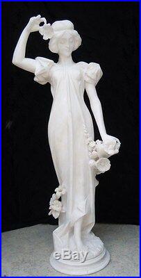 Sculpture femme aux pavots Adolpho Cipriani d'époque art nouveau vers 1920