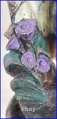 Sculpture femme fleurs 64 cm composite resine style art nouveau dlg moreau