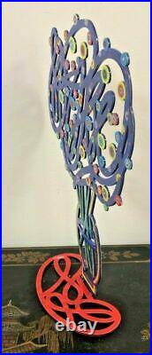 Sculpture pop art Bouquet bleu en métal peint à la main par DAVID GERSTEIN