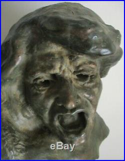 Sculpture statue A. FINOT 1909 Expressionnisme Cabinet de curiosité Era Bourdelle