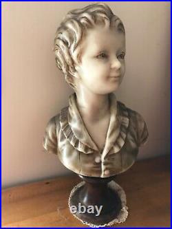 Sculpture statue en cire buste d'enfant art nouveau bust wax children