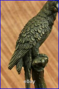 Signe Armor Bronze Perroquet Oiseau Art Statue Sculpture Serre-Livre État Solde