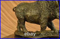 Signé Barye Sanglier Sauvage Cochon Bronze Sculpture Figurine Art Déco Home Gift