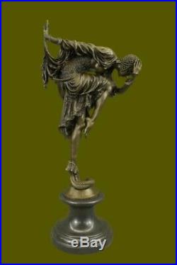 Signé Bronze Art Nouveau Déco Chiparus Statue Figurine Sculpture Art Figurine Nr
