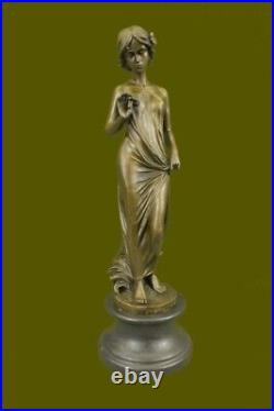 Signé Classique Déesse Élégant Mode Modèle Bronze Sculpture Art Nouveau Deco