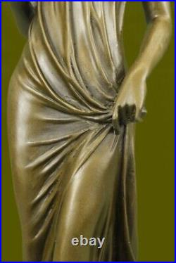 Signé Classique Déesse Élégant Mode Modèle Bronze Sculpture Art Nouveau Deco