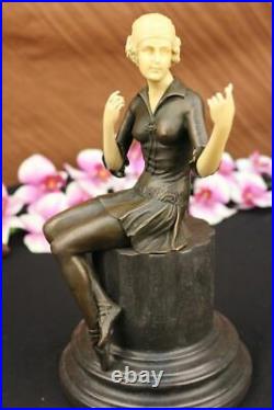 Signé Preiss Roaring 20, Jazz Modèle Bronze Faux OS Sculpture Art Déco Figurine