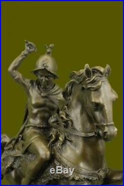 Signé Saint George Killing Dragon Bronze Sculpture Art Statue Figurine Artwork