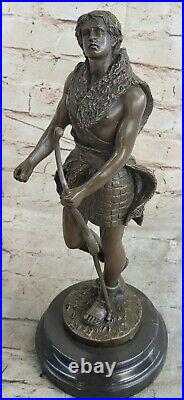 Signée Apollo Style Art Nouveau Statue Bronze Figurine Sculpture Figurine