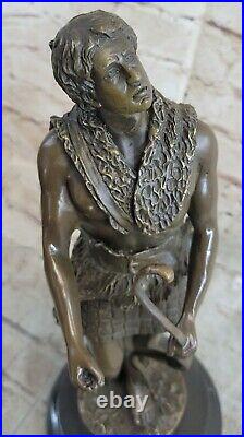 Signée Apollo Style Art Nouveau Statue Bronze Figurine Sculpture Figurine