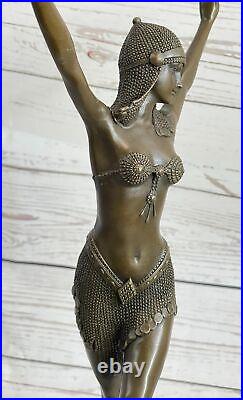 Signée Bronze Style Art Nouveau Deco Chiparus Statue Figurine Sculpture Décembre