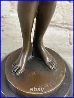 Signée Bronze Style Art Nouveau Deco Chiparus Statue Figurine Sculpture Décor