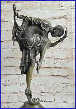 Signée Bronze Style Art Nouveau Deco Chiparus Statue Figurine Sculpture Nr