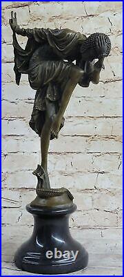 Signée Bronze Style Art Nouveau Deco Chiparus Statue Figurine Sculpture Nr