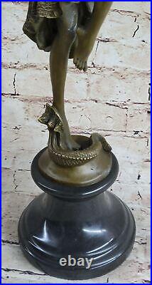 Signée Bronze Style Art Nouveau Deco Chiparus Statue Figurine Sculpture Nr