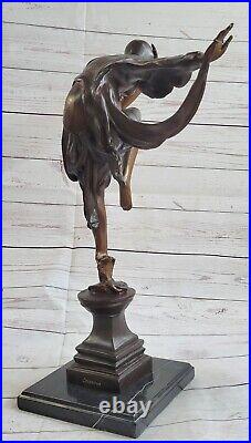 Signée Bronze Style Art Nouveau Deco J. Erte Statue Figurine Sculpture