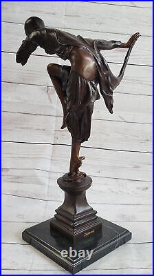 Signée Bronze Style Art Nouveau Deco J. Erte Statue Figurine Sculpture Large