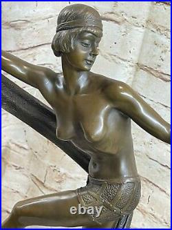 Signée Chair Nue Danseuse Par Fanny Rozet Bronze Sculpture Art Nouveau