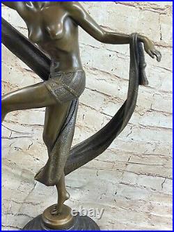 Signée Chair Nue Danseuse Par Fanny Rozet Bronze Sculpture Style Art Nouveau