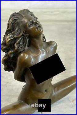 Signée Chair Statue Femme Bronze Sculpture Figurine Érotique Art Déco Nouveau