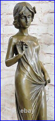 Signée Classique Déesse Élégant Mode Modèle Bronze Sculpture Art Nouveau Deco