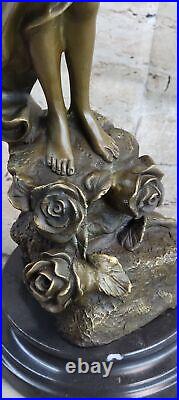 Signée Villanis, Bronze Style Art Nouveau Fairy Sculpture Figurine Fonte