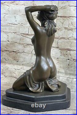 Solide Bronze Érotique Sculpture. Abstract Art Déco Nouveau Chair Figurine Statue