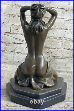 Solide Bronze Érotique Sculpture. Abstract Art Déco Nouveau Chair Figurine Statue