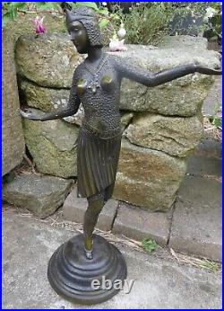 Statue Bronze Femme style Art Nouveau Danseuse Russe Demetre Chiparus 53cm