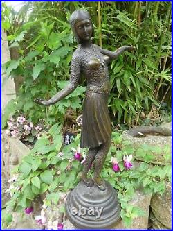 Statue Bronze Femme style Art Nouveau Danseuse Russe Demetre Chiparus 53cm