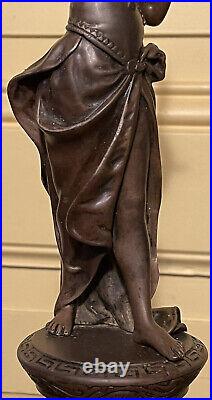 Statue Bronze Orientaliste Art Nouveau La Charmeuse De Serpent Patine Medaille