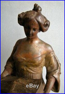 Statue Femme Art Nouveau Hans Muller Vienna Austria Woman Sculpture Jugendstil