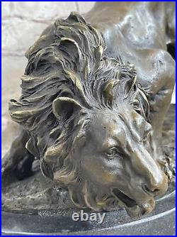 Statue Lion Lionne Art Déco Style Art Nouveau Style Bronze Fonte Signée Solde