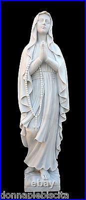 Statue Madonna Beata Vierge Marie Marbre Blanc Art Saint Art Sculpture, Virgin