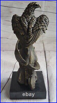 Statue Sculpture Aigle Oiseau Faune Art Déco Style Art Nouveau Style Bronze