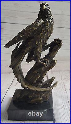 Statue Sculpture Aigle Oiseau Faune Art Déco Style Art Nouveau Style Bronze Nr
