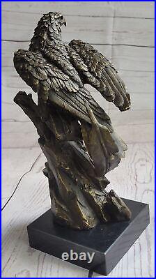 Statue Sculpture Aigle Oiseau Faune Art Déco Style Art Nouveau Style Bronze Nr