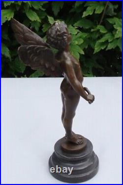 Statue Sculpture Ange Bebe Style Art Deco Style Art Nouveau Bronze massif Signe