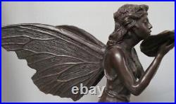 Statue Sculpture Ange Elfe Fee Style Art Deco Style Art Nouveau Bronze massif