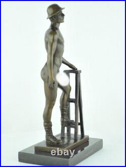 Statue Sculpture Athlete Sexy Style Art Deco Style Art Nouveau Bronze massif