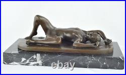 Statue Sculpture Athlete Sexy Style Art Deco Style Art Nouveau Bronze massif Sig