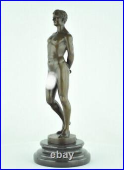 Statue Sculpture Athlete Sexy Style Art Deco Style Art Nouveau Bronze massif Sig