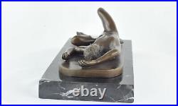 Statue Sculpture Athlete Sexy Style Art Deco Style Art Nouveau Bronze massif Sig