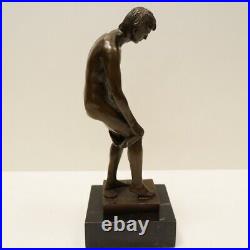 Statue Sculpture Athlete Sexy Style Art Deco Style Art Nouveau Bronze massif Sig