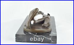 Statue Sculpture Athlete Sexy Style Art Deco Style Art Nouveau Bronze massif Sig