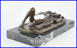 Statue Sculpture Athlete Sexy Style Art Deco Style Art Nouveau Bronze massif Sig