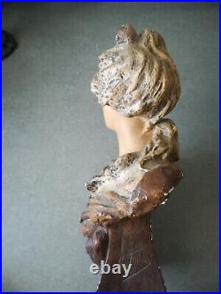 Statue Sculpture Buste de femme genre Marianne Plâtre Art Nouveau C. Jacobs n°111